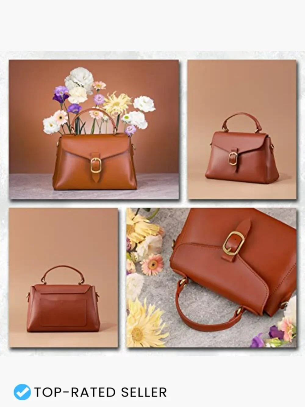 Vegan Leather Top Handle Satchel Purse Retro Vintage Shoulder Bag Classic